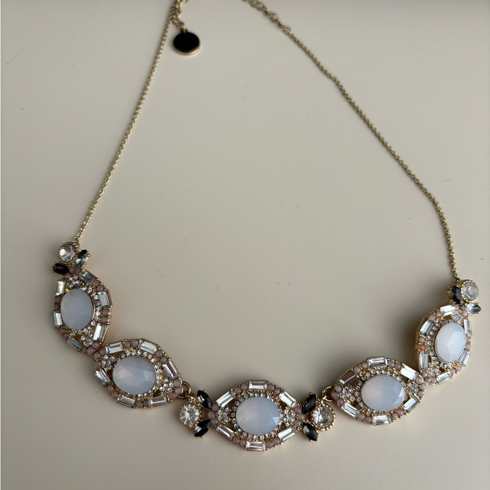 Crystal faux gold necklace